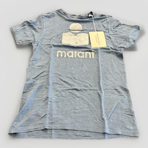 Isabel Marant Tops - Isabel MARANT Womens Blue Silver Short Sleeve T-Shirt Size S SMALL NWT NEW $220